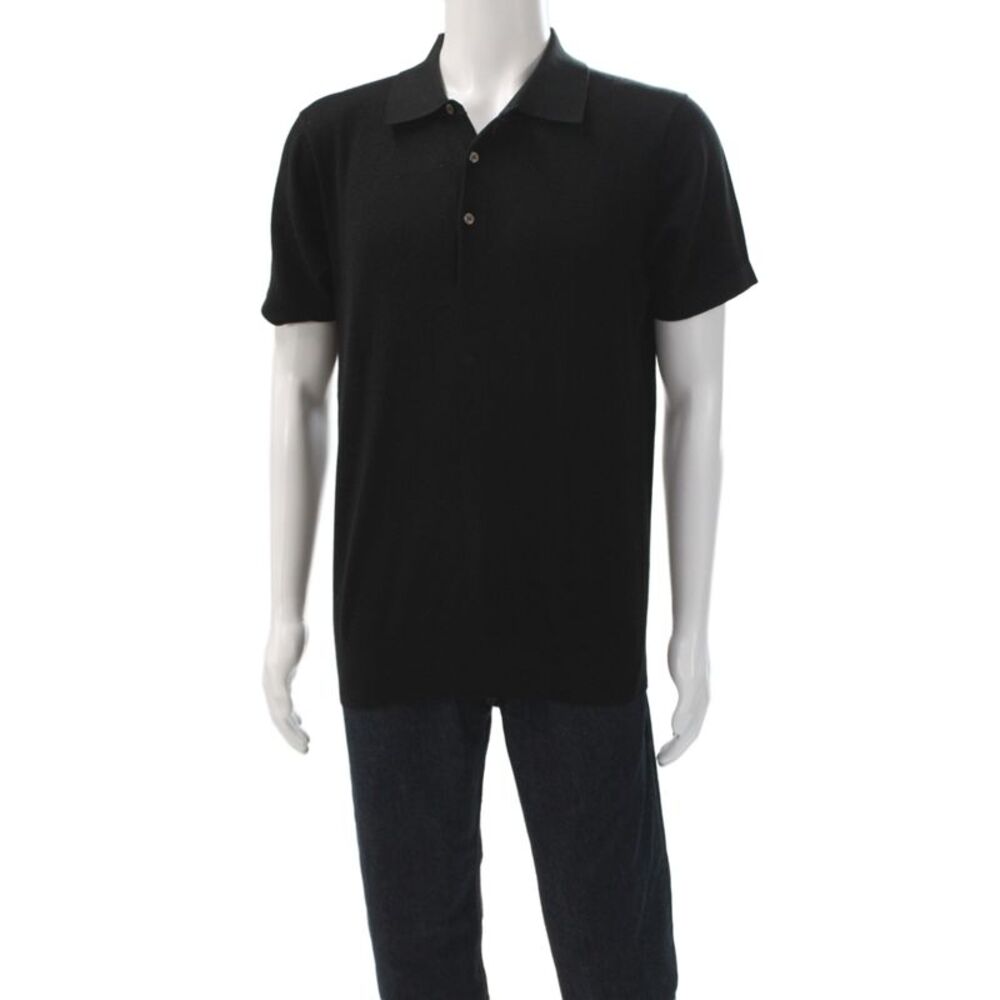 Goodlife Mens Black Collared Polo Short Sleeve Button Shirt Size M
